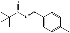 (S)-2-methyl-N-(4-methylbenzylidene)propane-2-sulfinamide 化学構造式