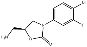 (S)-5-(アミノメチル)-3-(4-ブロモ-3-フルオロフェニル)オキサゾリジン-2-オン 化学構造式