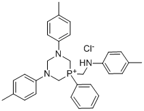 1,3,5-Diazaphosphorinium, 1,3-bis(4-methylphenyl)-5-(((4-methylphenyl) amino)methyl)-5-phenyl-, chloride Structure
