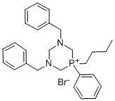 1,3,5-Diazaphosphorinium, 1,3-bis(phenylmethyl)-5-butyl-5-phenyl-, bro mide Structure