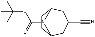 3-氰基-8-氮杂双环[3.2.1]辛烷-8-甲酸叔丁酯,856900-26-0,结构式