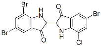 5,7-二溴-2-(5-溴-7-氯-1,3-二氢-3-氧代-2H-吲哚-2-基亚基)-1,2-二氢-3H-吲哚-3-酮,85702-64-3,结构式