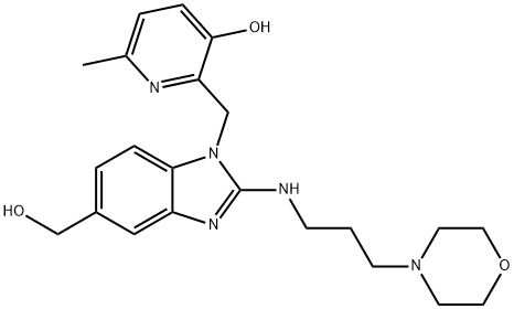 2 - ((5-(羟甲基)-2 - ((3-吗啉代丙基)氨基)-1H-苯并[D]咪唑-1-基)甲基),857067-39-1,结构式