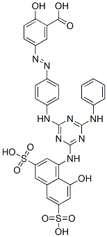 5-[[4-[[4-[(8-hydroxy-3,6-disulpho-1-naphthyl)amino]-6-(phenylamino)-1,3,5-triazin-2-yl]amino]phenyl]azo]salicylic acid 结构式