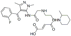 but-2-enedioic acid: N-[4-(2-fluorobenzoyl)-2,5-dimethyl-pyrazol-3-yl] -2-[3-(2-methyl-1-piperidyl)propylamino]acetamide 结构式