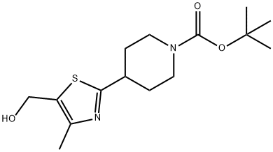 4-(5-(羟甲基)-4-甲基噻唑-2-基)哌啶-1-羧酸叔丁酯, 857283-66-0, 结构式