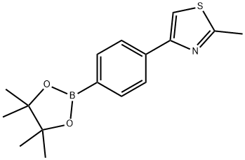 2-メチル-4-[4-(4,4,5,5-テトラメチル-1,3,2-ジオキサボロラン-2-イル)フェニル]-1,3-チアゾール 化学構造式