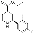 ETHYL CIS-2-(4-FLUORO-2-METHYLPHENYL)PIPERIDINE-4-CARBOXYLATE,857357-08-5,结构式