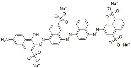 3-[[4-[[4-[(6-amino-1-hydroxy-3-sulpho-2-naphthyl)azo]-7-sulpho-1-naphthyl]azo]-1-naphthyl]azo]naphthalene-1,5-disulphonic acid, sodium salt 结构式