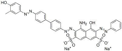 4-amino-5-hydroxy-3-[[4'-[(4-hydroxy-m-tolyl)azo][1,1'-biphenyl]-4-yl]azo]-6-(phenylazo)naphthalene-2,7-disulphonic acid, sodium salt|