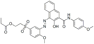 85750-20-5 3-hydroxy-4-[[2-methoxy-5-[[2-(1-oxopropoxy)ethyl]sulphonyl]phenyl]azo]-N-(4-methoxyphenyl)naphthalene-2-carboxamide