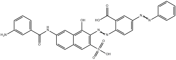 2-[[7-[(3-aminobenzoyl)amino]-1-hydroxy-3-sulpho-2-naphthyl]azo]-5-(phenylazo)benzoic acid Structure