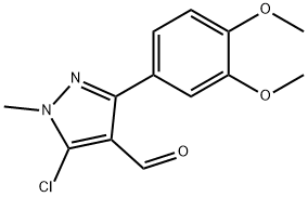5-CHLORO-3-(3,4-DIMETHOXYPHENYL)-1-METHYL-1H-PYRAZOLE-4-CARBOXALDEHYDE,857640-09-6,结构式