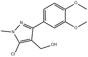 5-CHLORO-3-(3,4-DIMETHOXYPHENYL)-1-METHYL-1H-PYRAZOLE-4-METHANOL,857640-31-4,结构式