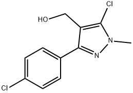 5-CHLORO-3-(4-CHLOROPHENYL)-1-METHYL-1H-PYRAZOLE-4-METHANOL 结构式