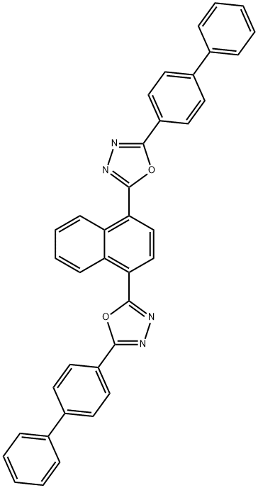 2,2'-(naphthalene-1,4-diyl)bis[5-[1,1'-biphenyl]-4-yl-1,3,4-oxadiazole] Struktur