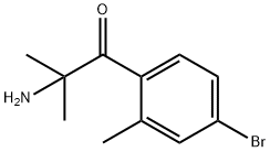 1-Propanone,  2-amino-1-(4-bromo-2-methylphenyl)-2-methyl- 结构式