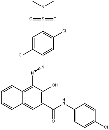 N-(4-氯苯基)-4-[[2,5-二氯-4-[(二甲基氨基)磺酰]苯基]偶氮基]-3-羟基-2-萘甲酰胺, 85776-14-3, 结构式