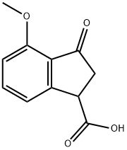 2,3-DIHYDRO-4-METHOXY-3-OXO-1H-INDENE-1-CARBOXYLIC ACID 化学構造式