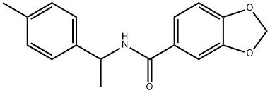 1,3-BENZODIOXOLE-5-CARBOXAMIDE, N-[1-(4-METHYLPHENYL)ETHYL]- 结构式