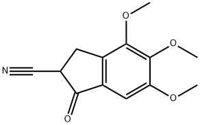 2,3-DIHYDRO-1-OXO-4,5,6-TRIMETHOXY-1H-INDENE-2-CARBONITRILE Struktur