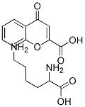 rac-(R*)-2,6-ジアミノヘキサン酸·4-オキソ-4H-1-ベンゾピラン-2-カルボン酸 化学構造式