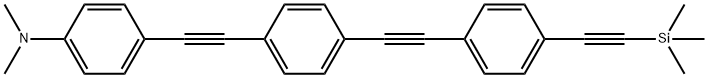 4-(4-((4-(N,N-二甲氨基)苯乙炔基) 苯乙炔基)苯乙炔基)三甲基硅烷 结构式