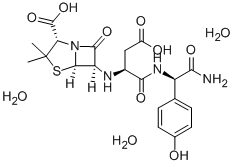 Glycinamide, L-asparaginyl-N-(2-carboxy-3,3-dimethyl-7-oxo-4-thia-1-az abicyclo(3.2.0)hept-6-yl)-D-2-(4-hydroxyphenyl)-, trihydrate, (2S-(2-a lpha,5-alpha,6-beta))-,85849-50-9,结构式