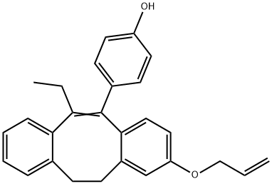 p-(2-Allyloxy-6-ethyl-11,12-dihydrodibenzo[a,e]cycloocten-5-yl)phenol,85850-87-9,结构式