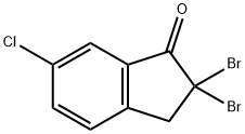 6-CHLORO-2,2-DIBROMO-2,3-DIHYDRO-1H-INDEN-1-ONE 化学構造式