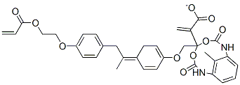 (methyl-1,3-phenylene)bis[iminocarbonyloxy-2,1-ethanediyloxy-4,1-phenylene(1-methylethylidene)-4,1-phenyleneoxy-2,1-ethanediyl] diacrylate 结构式