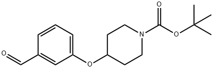 TERT-BUTYL 4-(3-FORMYLPHENOXY)PIPERIDINE-1-CARBOXYLATE 化学構造式