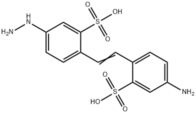 4-アミノ-4'-ヒドラジノ-2,2'-スチルベンジスルホン酸 化学構造式