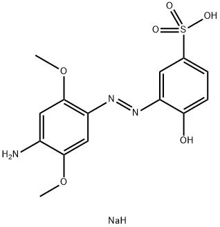 sodium 3-[(4-amino-2,5-dimethoxyphenyl)azo]-4-hydroxybenzenesulphonate Struktur