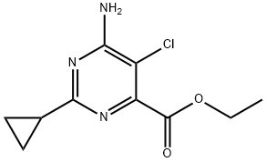 6-AMino-5-chloro-2-cyclopropyl-pyriMidine-4-carboxylic acid ethyl ester Structure