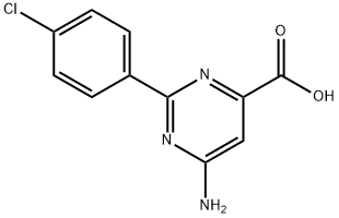 6-氨基-2-(4-氯苯基)嘧啶-4-甲酸 结构式