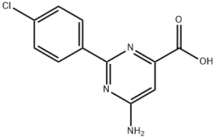 6-氨基-2-(4-氯苯基)嘧啶-4-甲酸,858956-28-2,结构式