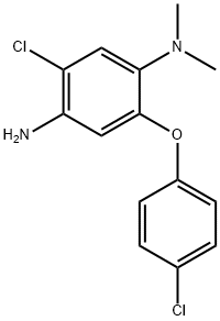 5-クロロ-2-(4-クロロフェノキシ)-N,N-ジメチル-1,4-ベンゼンジアミン 化学構造式