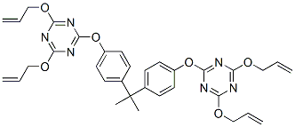 2,2'-[(isopropylidenebis(p-phenyleneoxy)]bis[4,6-bis(allyloxy)-1,3,5-triazine] Structure