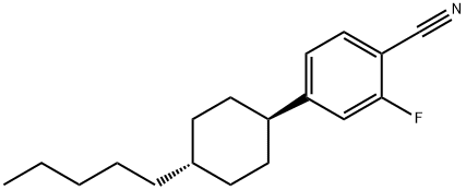 2-氟-4-(反-4-戊基环己基)苄腈,85896-79-3,结构式