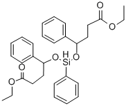 3,8,10-Trioxa-9-silatetradecan-14-oic acid, 4-oxo-7,9,11-triphenyl-, e thyl ester 化学構造式