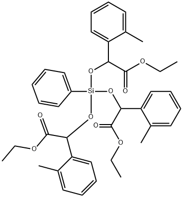 3,5,8-Trioxa-4-siladecanoic acid, 2,6-bis(2-methylphenyl)-4-(2-ethoxy- 1-(2-methylphenyl)-2-oxoethoxy)-7-oxo-4-phenyl-, ethyl ester,85905-73-3,结构式