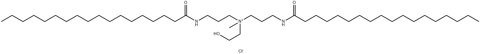 N-(2-ヒドロキシエチル)-N-メチル-3-[(1-オキソオクタデシル)アミノ]-N-[3-[(1-オキソオクタデシル)アミノ]プロピル]-1-プロパンアミニウム・クロリド 化学構造式