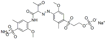 ammonium sodium 5-methoxy-4-[[2-[[2-methoxy-5-methyl-4-[[2-(sulphonatooxy)ethyl]sulphonyl]phenyl]azo]-1,3-dioxobutyl]amino]-2-methylbenzenesulphonate|