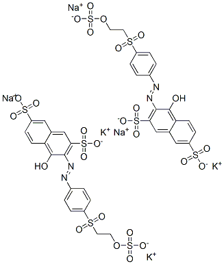 4-ヒドロキシ-3-[[4-[[2-(スルホオキシ)エチル]スルホニル]フェニル]アゾ]-2,7-ナフタレンジスルホン酸/カリウム/ナトリウム,(1:x:x) 化学構造式