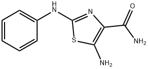 5-氨基-2-(苯基氨基)噻唑-4-甲酰胺, 859485-06-6, 结构式