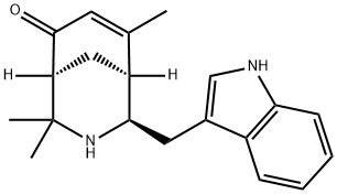 2-(1H-Indol-3-ylmethyl)-4,4,8-trimethyl-3-azabicyclo[3.3.1]non-7-en-6-one 结构式