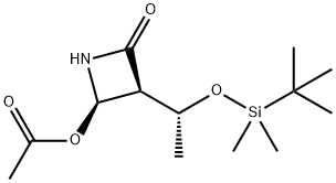 (2R,3S)-3-((R)-1-((tert-ButyldiMethylsilyl)oxy)ethyl)-4-oxoazetidin-2-yl acetate Structure