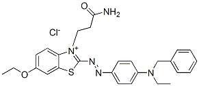 3-(3-amino-3-oxopropyl)-2-[[4-(benzylethylamino)phenyl]azo]-6-ethoxybenzothiazolium chloride,85959-18-8,结构式