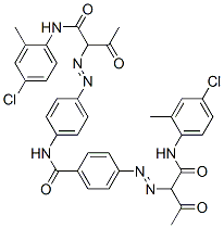 4-[[1-[[(4-chloro-o-tolyl)amino]carbonyl]-2-oxopropyl]azo]-N-[4-[[1-[[(4-chloro-o-tolyl)amino]carbonyl]-2-oxopropyl]azo]phenyl]benzamide Structure